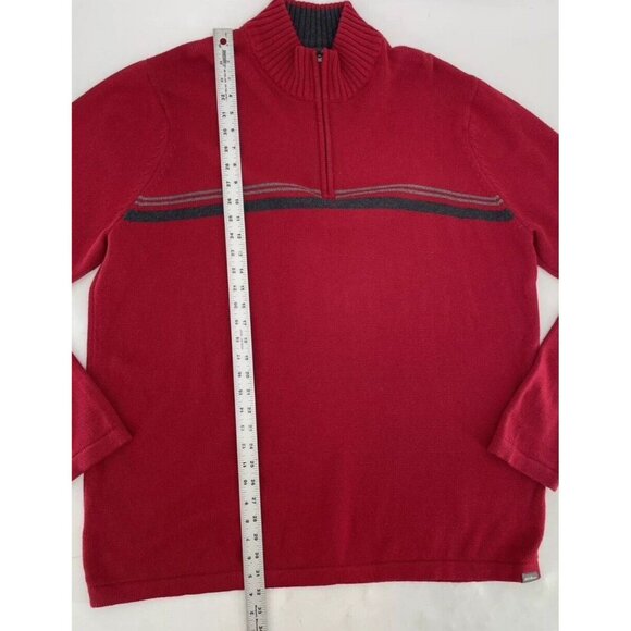 Eddie Bauer Men’s Red Quarter Zip‎ Long Sleeve Knit Sweater Size Tall 2XL - Picture 9 of 10